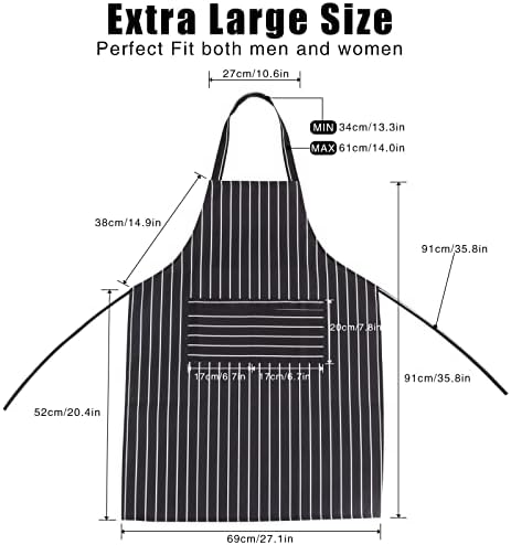 Kailebao Kuhinjski kuhanje pregača Podesiva BIB meka kuharska pregača sa 2 džepa za muškarce