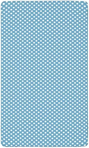 Polka točkica namireni krevetić, standardni madrac sa krevetom ugrađeni list meko i rastezljivi sa opremljeni krevetić-odlični za dječaka ili djevojačku sobu ili vrtiću, 28 x52, duboko nebo plavo bijelo