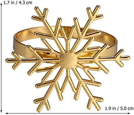 LuxShiny Fall Decor 4pcs Snowflake Salveting prsten božićne salvete Držač rinestone prstenovi