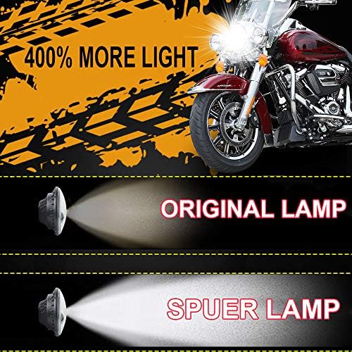 Akmties Crvena prednja svjetla za motocikle 7-inčni dimater duga kratka svjetla pogodna za Road king street glide