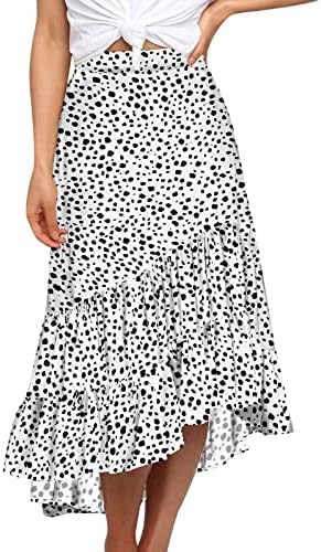 MANHONG suknja visoki Leopard šifon žene srednje dužine s volanima casual Print Hoop suknje i podsuknje