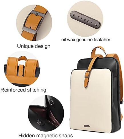 CLUCI kožna torba za laptop ruksak za žene 15,6 inčni putni računarski ruksak Radna torba College Daypack