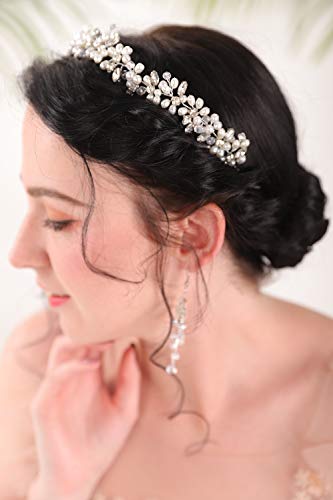 Fxmimior Bridal Pearl traka za glavu vještački dijamantski vijenac za kosu kristalni vijenac za kosu Svadbeni