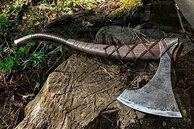 Ratna sjekira, ratna sjekira s dvije ruke, ručno kovana Čelična sjekira, nordijska borbena sjekira, vikinška sjekira u skandinavskom stilu , vikinška Bradata taktička sjekira , istorija Vikinga