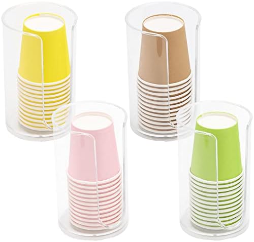 4 kom Plastična mala papirna čaša dozator-držač za odlaganje čaša za jednokratnu upotrebu za šolje za ispiranje/ispiranje usta za toaletne toaletne ploče, Bijela