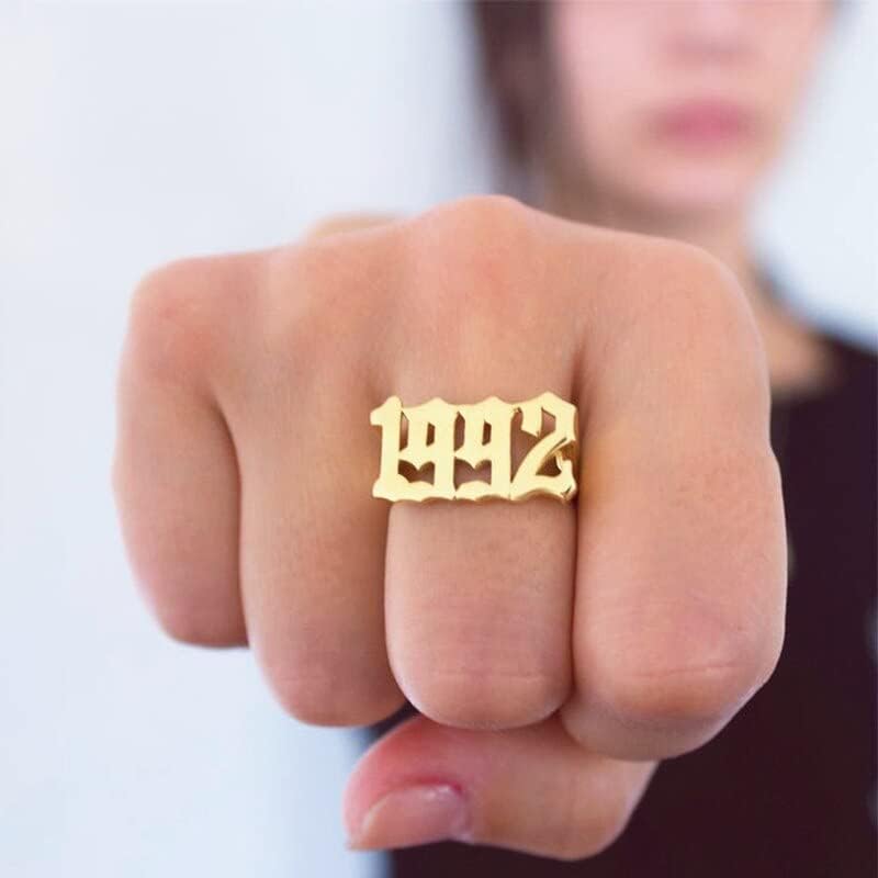 BULA ova godina rođenja beba prstenovi Stari engleski brojevi prstenovi drevni brojevi Nakit Vjenčanje Bague Femme 141