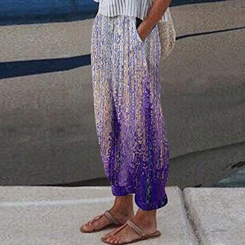 Xinshide harem hlače Žene Ležerne prilike gradijentske konusne hlače sa džepovima Boemijske pamučne