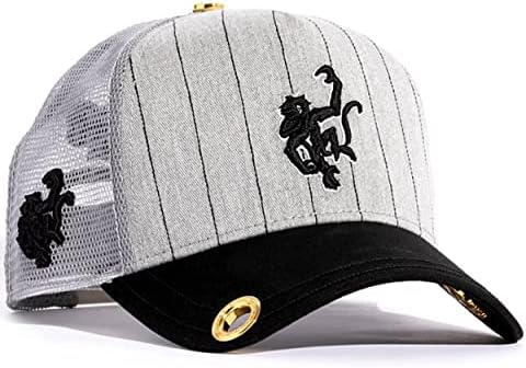 Crveni majmun Logo Pinstripe siva Rm1430 ograničeno izdanje modni Unisex mrežasti kamiondžija Snapback kapa za šešir