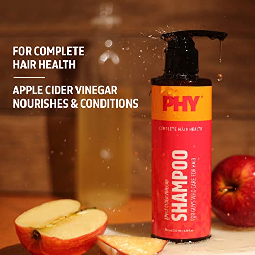 Phy Apple Cider sirće šampon | Nježno čišćenje | Poboljšava vlasište i zdravlje kose | Nema sulfata, parabena, silikoni | Za sve tipove kose - 6,7 oz za sve tipove kože