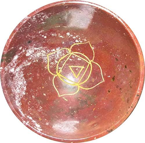 Aldomin® prirodni energizirani krvni kamen sa chakra simbolom zacjeljujući kristalno zdjelu