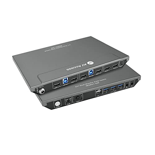 AV Access KVM Switch Dual Monitor 4K@60Hz, 2k@144Hz, 1080p@240Hz, HDMI 2.0, USB 3.0 KVM Switch