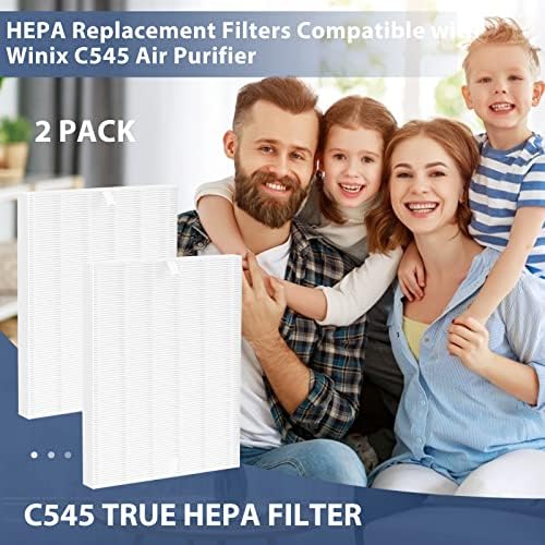 Mchillnet 2 pakovanja C545 zamjenski HEPA filteri kompatibilni sa Winix C545 Prečistačem vazduha, Ture HEPA Filter s, Broj dela 1712-0096-00, 2 prava HEPA filteri