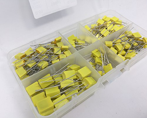 0.1 uF, 0.01 Uf, 0.001 Uf, 100pf, 1uf, žuta kutija MKT asortiman kondenzatora od poliesterskog filma