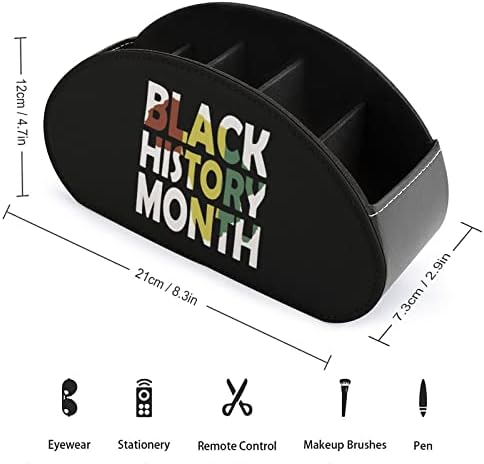 Black History Mjesec TV držač za daljinsko upravljanje sa 5 pretinaca PU kožna kutija za organizatore Caddy