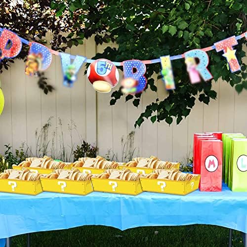 30 paketa Super Bros Rođendanska zabava za rođendan, igra za video igre favorizira papirnu hranu posluživanje ladica za rođendanske ladice.