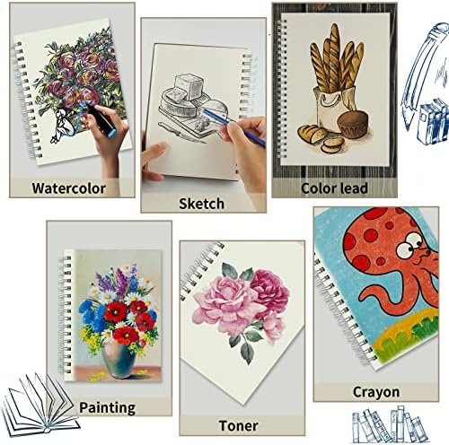Sketch Book 5.5x8.5 - Mala skica za crtanje - spiralna vezana za skiciranje listova, paket od 2, 200 listova, papir bez kiseline za umjetnike djece tinejdžeri i odrasli