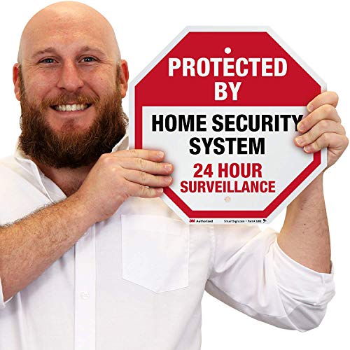 SmartSign Zaštićen kućnim sigurnosnim sistemom, 24-satni nadzor znak | 12 Octagon 3M inženjer
