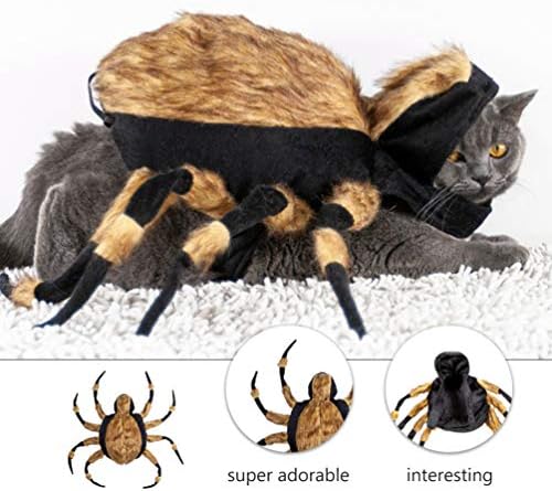 Generic Halloween Pas Spider kostim - smeđi plišani krzneni pauk Halloween Cosplay kostim za pse mačke - smiješni