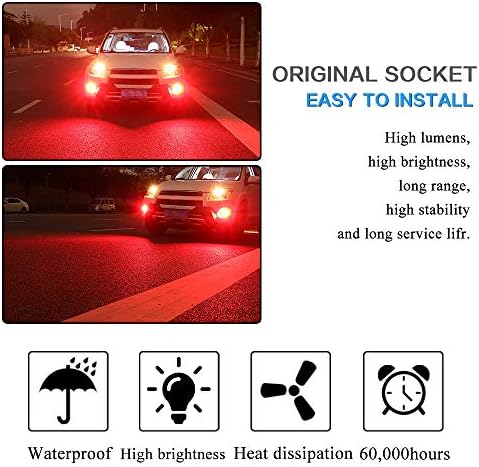 Yifengshun 2kom SUPER svijetle crvene H11 / H8 LED sijalice za svjetla za maglu 7.5 W COB svjetlo za vožnju