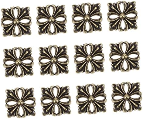 Doitool 12kom komad Američki kvadratni cvijet Retro dekor kuhinjski ormar dekor Retro namještaj filigranski omotač cvjetni ormar dugmad filigranski privjesak namještaj dekorativna ploča Toe