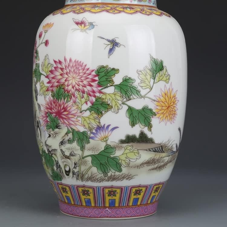 Zhyh emamel Chrysanthemum Potkriveni Pot Tea Jar Antikni kolekcija Antikni Jingdezhen Porcelanski