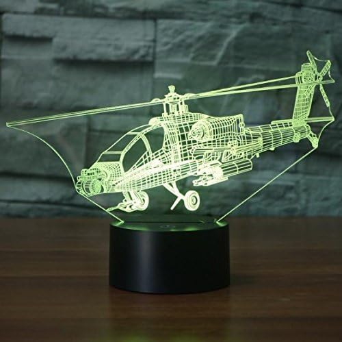 Jinnwell 3D plane Helicopter Night Light Lamp Illusion Animal Night Light 7 boja mijenja dodir
