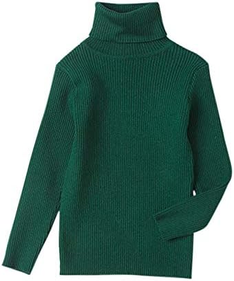 DJEPA toplo meko meko pulover džemper duks toddler Crochet Kids Solid pletene turtleneck Girls CAT kombinezone za djevojčice