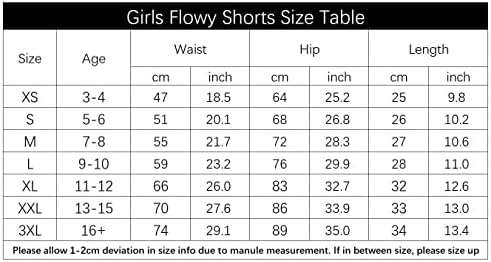 Djevojke Flowy Shorts sa džepovima 2 u 1 Omladinski teen Kids Athletic Leptir suknje za sport Sports