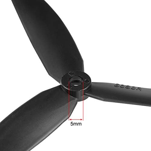 UXCell RC propeleri 5030 5x3 inčni 3-vaneni višestruki rotor za zrakoplov, najlonski crni 1 par