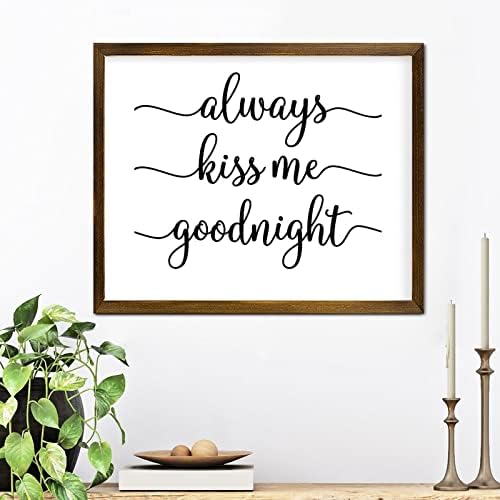 Christian Poklon Funny quote Framed Wood Wall znak uvijek poljubi me laku noć uokvirene znakove za