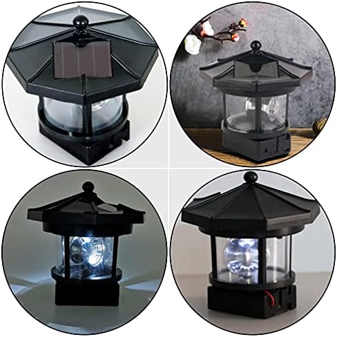Happyyami LED Svjetionik lampa na solarni pogon 360 stepeni rotirajuća lampa okretna lampa vodootporan LED solarni