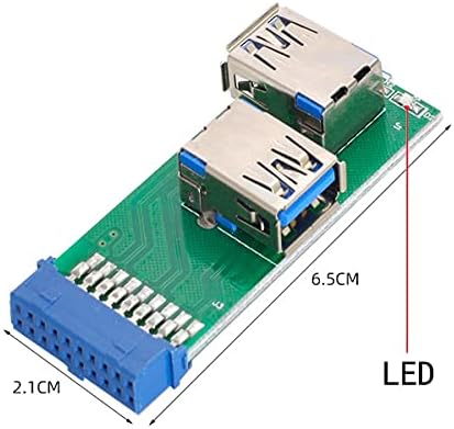 Cablecc Dual Side USB 3.0 A Tip ženski na matičnu ploču 20pin 19 pin Box Header slot Adapter PCBA sa LED