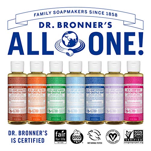 Dr. Bronner's-Pure-Castile tečni sapun napravljen od organskih ulja, 18-u-1 upotreba: koža sklona aknama, Perut, veš, Kućni ljubimci i posuđe, koncentrisana, veganska, bez GMO