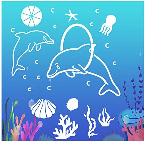 16 pakovanje Oceanske stvorene šablona morskog životinjskog slikarskog šablona laserskih rezanja Predložak za farbanje za podne zidne pločice Tkanini nameštaj Slikarstvo