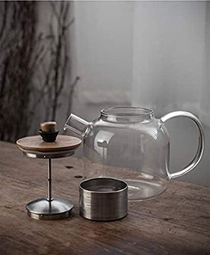 HAMFUN Kettle čajnik čajnik 1000ml Čamac otporan na toplinski otporan na čašica i nehrđajući čelik TEAPOT
