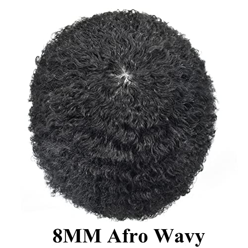 Afro Tupee za muškarce tanka koža Afro ukosnice PU Injection Knotless Afro Weave Mens Tupee afroamerički