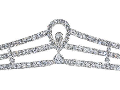 Samky Royal Princess Pageant vjenčanje Kristalna tijara kruna - posrebrena Clear Crystal T1115