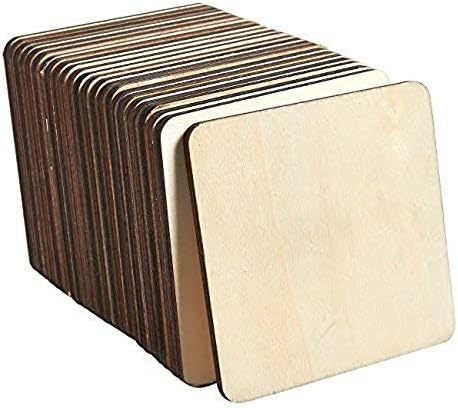 80 komada nedovršenih komada prirodnog drveta prazni kvadrati izrezane pločice DIY zanati od drveta