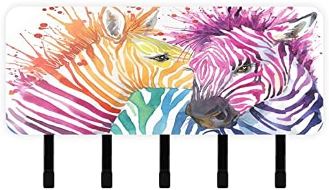 Kigai akvarel zebra horse key Organizator vješalica za ključeve sa 5 kukica za ključeve, Mini skladište pošte