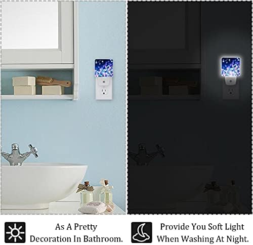 Lorvies svijetlo plava i ljubičasta šesterokutna utikač LED noćno svjetlo Auto senzor sumrak do zore dekorativna noć za spavaću sobu, kupatilo, kuhinju, hodnik, stepenice,hodnik, bebinu sobu, uštedu energije