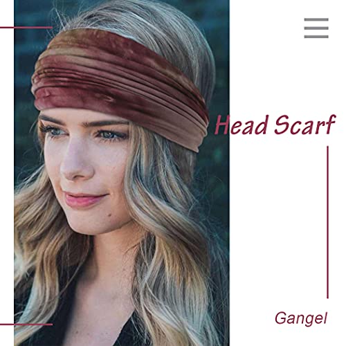 Gangel Tie Dye trake za glavu Široki Turban Knotted Head Wraps Boho šal za kosu Yoga Hair Accessories za žene i djevojčice