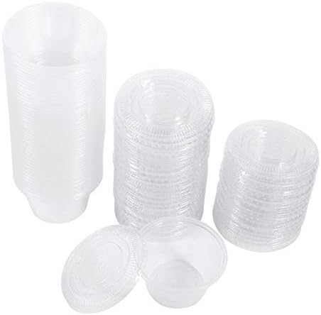 Fdit 50kom šolje za sufle za jednokratnu upotrebu, Plastična čaša za prozirnu porciju Jello Shot Cups posuda za puding od jogurta 1oz, 2oz, 3oz, 4oz