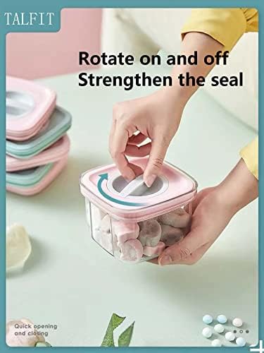 TALFIT 20 oz Clear Plastic tegle, Pink Rotary pečat poklopci i silikonski pečat prsten,cookie jar, candy jar, pečat turšija jar, kuhinja Hrana & Home Storage