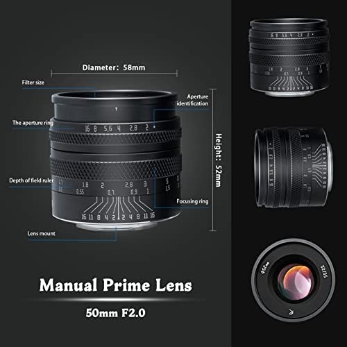 AstrHori 50mm F2. 0 Full Frame veliki otvor blende ručni fokus Premijer objektiv sa efekat zamućenja&filter