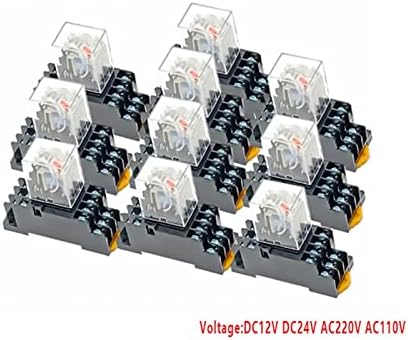 Czke 10set relej sa Socket Coil General DPDT mikro Mini elektromagnetni Relejni prekidač LED AC 110 / 220V DC
