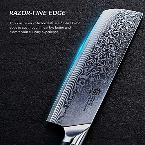KYOKU Shogun Serija 8 profesionalni kuharski nož + 7 Nakiri nož + 7 cijepač za povrće - japanska VG10 čelična jezgra kovana oštrica Damaska