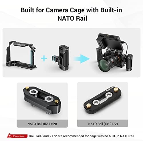 SmallRig Mini NATO bočna ručka sa dvostrukim 1/4-20 vijčanim nosačem za kavez kamere, Ugrađeni ključ,