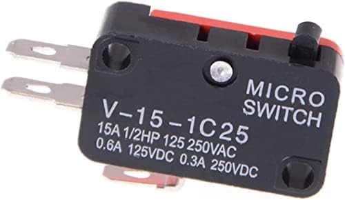 Cusstally Switch mikro prekidači 10pcs / lot veliki mikro prekidač V-15-1c25, Srebrna tačka v-15-IC25 mikrotalasna pećnica, kontaktni prekidač, Bakarni tačkasti prekidač DIY potrepštine