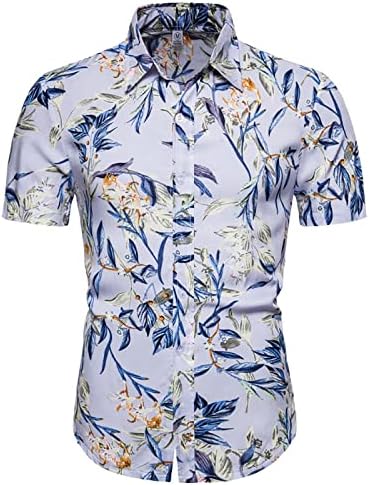 ZDFER muške havajske majice cvjetno tiskano majice s majicom s kratkim rukavima Redovna fit ljetna plaža Rasprostranjena košulje