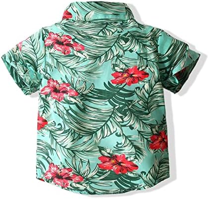 Toddler Baby Boy Hotsas setovi Havajska odjeća, dijete za dijete napuštaju cvjetnu majicu kratkih rukava Top + Storks set odijela